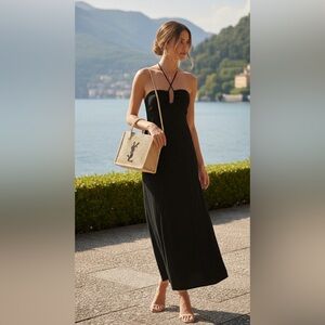 Abercrombie and Fitch Black Halter Maxi Dress